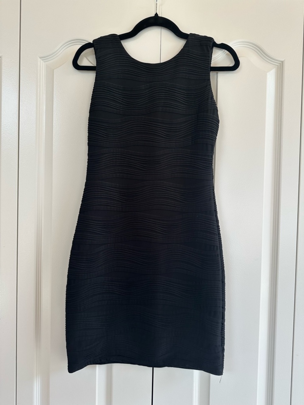 B Darlin Black Textured Mini Sheath Dress
